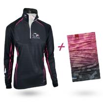Camiseta de Pesca Faca na Rede Combat S Girl Pink And Black 2020 + Bandana Tb19 Pink Camiseta de Pesca Faca na Rede Combat S Girl Pink And Black 2020 + Bandana Tb19 Pink
