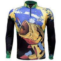 Camiseta de Pesca King Brasil Tucunaré Proteção UV50+ Masculina