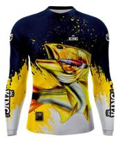 Camiseta De Pesca King Proteção Solar Uv KD00523 - Dourado