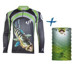 Camiseta De Pesca King Proteção Solar Uv KFF10 Tucunaré + Bandana