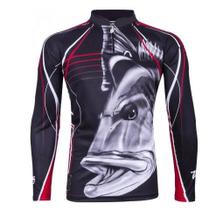 Camiseta De Pesca King Proteção Solar Uv Kff109 Tucunaré