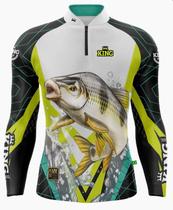 Camiseta De Pesca King Proteção Solar Uv KFF305 New - Piapara