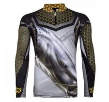 Camiseta De Pesca King Proteção Solar Uv Viking 11 Pintado