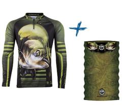 Camiseta De Pesca King Proteção Solar Uv Viking 19 + Bandana