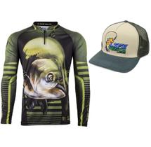 Camiseta De Pesca King Proteção Solar Uv Viking 19 + Boné