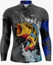 Camiseta de Pesca King Tucunare Modelo Novo Lançamento Proteção Solar UV50+ Camiseta de Pesca King Tucunare Modelo Novo Lançamento Proteção Solar UV50+