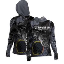 Camiseta de pesca manga longa com capuz Mar Negro Sublimada Tucunaré Ocelo Tamanho:P Camiseta de pesca manga longa com capuz Mar Negro Sublimada Tucunaré Ocelo Tamanho:P