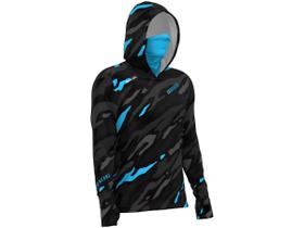 Camiseta de Pesca Mar Negro X Protection 360 Sublimada By Eduardo Monteiro - Camo Blue