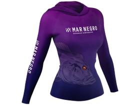 Camiseta de Pesca Mar Negro X Protection Sublimada Com Capuz Feminina Proteção Solar 50+ UV - Tucunaré Camiseta de Pesca Mar Negro X Protection Sublimada Com Capuz Feminina Proteção Solar 50+ UV - Tucunaré