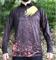 Camiseta de Pesca Masculina Camuflada Marrom - FPS 50 +UV - Ref. 155