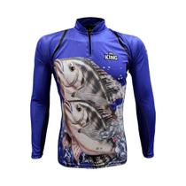 Camiseta de Pesca Masculina King Brasil Tilápia KFF645 Proteção Solar UV 50+