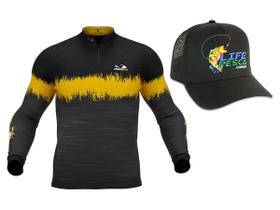 Camiseta De Pesca Presa Viva Proteção Solar Uv - PV 09 + Boné