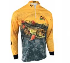 Camiseta de Pesca Proteção Solar Faca na Rede Combat S - Dourado 2021