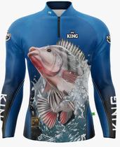 Camiseta de Pesca Tilapia Com Proteção Solar UV50+ King Brasil Modelo Novo