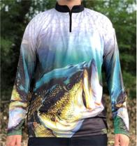 Camiseta de Pesca Trairão Aqua - FPS 50 + UV - Ref. 81 - Masculina