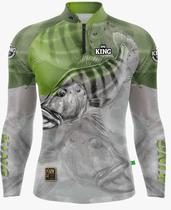 Camiseta de Pesca Tucunare Manga Longa e Gola Proteção Solar UV50+ King Brasil