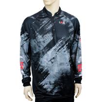 Camiseta De Pesca UPF50 Manga Longa Preta/Cinza - Lms Rods