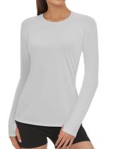 Camiseta de Protección Solar AURUZA UPF50+ para Mujer Manga Larga Gris M