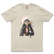 Camiseta De Santa Faustina Em Algodão Básica E Confortável Varias Cores Unissex