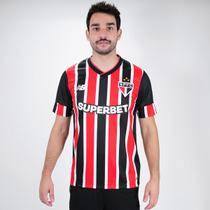 Camiseta de Time New Balance SPFC 2024 Away Torcedor Vermelho Branco e Preto - Masculino Camiseta de Time New Balance SPFC 2024 Away Torcedor Vermelho Branco e Preto - Masculino