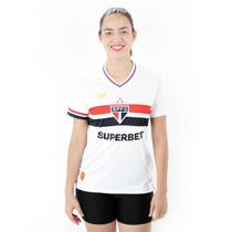 Camiseta de Time New Balance Torcedor Home SPFC 2025 Branco - Feminino