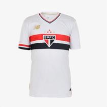 Camiseta de Time New Balance Torcedor Home SPFC 2025 Branco - Juvenil