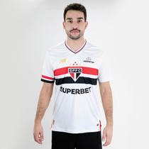 Camiseta de Time New Balance Torcedor Home SPFC 2025 Branco - Masculino
