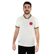 Camiseta de Time RetrôMania Vasco 1974 Jacquard Creme - Masculino Camiseta de Time RetrôMania Vasco 1974 Jacquard Creme - Masculino
