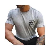 Camiseta De Treinamento Esportiva Masculina De Verão Em Algodão Elástico Com Manga Curta Para