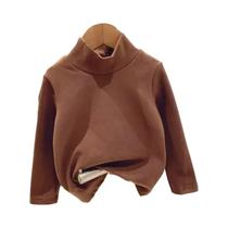 Camiseta De Veludo Para Meninos E Meninas, Gola Alta, Manga Longa, Cor Sólida, Roupas Infantis Camiseta De Veludo Para Meninos E Meninas, Gola Alta, Manga Longa, Cor Sólida, Roupas Infantis