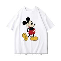Camiseta De Verão Mickey Minnie De Manga Curta Para Mulheres Roupas De Algodão Disney Conjunto De