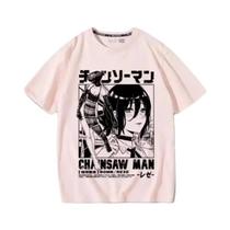 Camiseta De Verão plus Size Para Mulheres E Homens Com Estampa De Anime Chainsaw Man Manga Em
