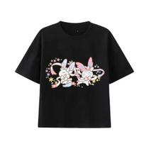 Camiseta De Verão Unissex plus Size Com Estampa Eevee Pokémon, Tendência De Jogos Portáteis