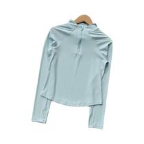 Camiseta De Yoga Feminina De Manga Longa Com Gola Alta E Zíper Frontal, Ajuste Slim, Respirável, Camiseta De Yoga Feminina De Manga Longa Com Gola Alta E Zíper Frontal, Ajuste Slim, Respirável,