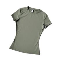 Camiseta De Yoga Feminina De Secagem Rápida E Respirável, Top De Fitness Com Manga Curta E Elástico