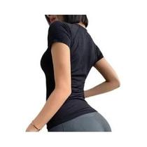 Camiseta De Yoga Feminina De Verão Com Manga Curta E Gola Redonda, Respirável E Elástica Para