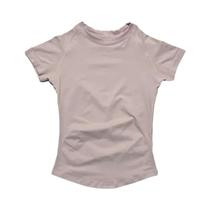 Camiseta De Yoga Feminina Slim Fit Sem Costura, Manga Curta, Modeladora, Respirável, Para Academia E