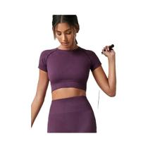 Camiseta De Yoga Sem Costura Para Mulheres, Manga Curta, Roupas Ativas Para Fitness E Corrida Camiseta De Yoga Sem Costura Para Mulheres, Manga Curta, Roupas Ativas Para Fitness E Corrida