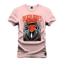 Camiseta Death Lonkes Plus Size Extra Grande 30.1 Penteada Estampa Digital