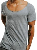 Camiseta decote com gola canoa masculina slim fit