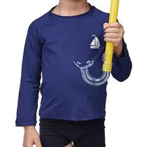 Camiseta Demillus Infantil Manga Longa Praia Proteção UV Microfibra