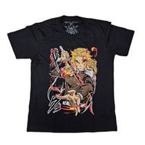 Camiseta Demon Slayer Rengoku Anime Blusa Adulto Unissex Mk116