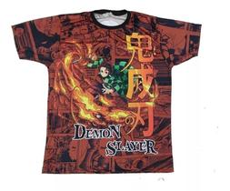 Camiseta Demon Slayer Tanjiro Kimetsu No Yaiba Blusa Adulto Unissex Anime Lu087T BM