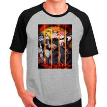 Camiseta desenho anime naruto cinza masculina10