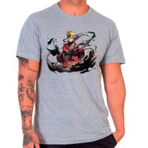 Camiseta desenho anime naruto cinza masculina12