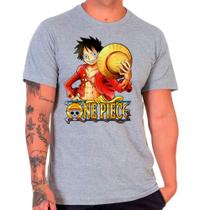 Camiseta desenho anime one pieces cinza masculina01