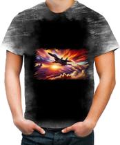 Camiseta Desgaste Aeronautica Caça Avião Guerra Fighter 7 Camiseta Desgaste Aeronautica Caça Avião Guerra Fighter 7