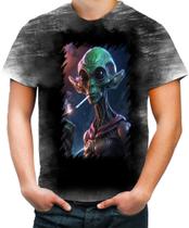 Camiseta Desgaste Alien ET Fumando Alienígena 2