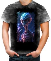 Camiseta Desgaste Alien ET Fumando Alienígena 3 Camiseta Desgaste Alien ET Fumando Alienígena 3
