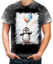 Camiseta Desgaste Bebê Pinguim com Balões Crianças 19